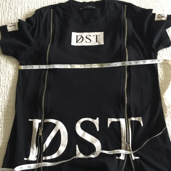 8ighth DSTRKT black cotton mix tee w/zipper front - Picture 7 of 7